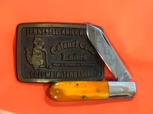 Colonel Coon (by Queen) Barlow Pocket Knife w Bone Handles & +Orig Box -Low Production Run