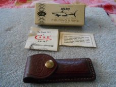 Camillus NY USA Imitation Stag # 716 Dual Lockback Knife & Leather Pouch - NIB
