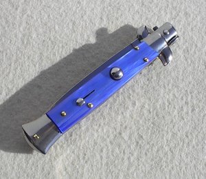 NEW 9" FRANK BELTRAME BLUE PEARL ITALIAN STILETTO FLAT GRIND BLADE