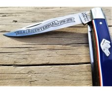 KABAR 1976 BICENTENNIAL RED WHITE AND BLUE 2 BLADE KABAR 1976 BICENTENNIAL RED WHITE AND BLUE 2 BLADE