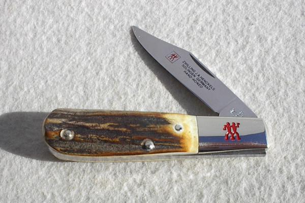 ZWILLING J. A. HENCKLES SOLINGEN GERMANY HK-14-S GENUINE STAG 1-BLADE BARLOW