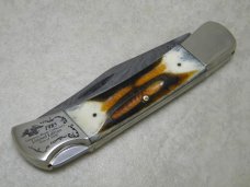 Parker Edwards Alabama USA Bone Damascus ABCA Lmtd. Edition Lockback Knife c.1985 Parker Edwards Alabama USA Bone Damascus ABCA Lmtd. Edition Lockback Knife c.1985