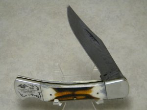 Parker Edwards Alabama USA Bone Damascus ABCA Lmtd. Edition Lockback Knife c.1985