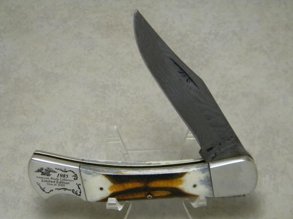 Parker Edwards Alabama USA Bone Damascus ABCA Lmtd. Edition Lockback Knife c.1985 Parker Edwards Alabama USA Bone Damascus ABCA Lmtd. Edition Lockback Knife c.1985