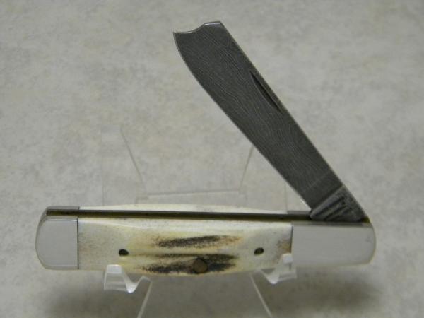 Parker Edwards Alabama, USA Stag Damascus One Arm Razor Knife Parker Edwards Alabama, USA Stag Damascus One Arm Razor Knife