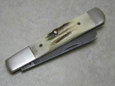 Parker Edwards Alabama, USA Stag Damascus One Arm Razor Knife Parker Edwards Alabama, USA Stag Damascus One Arm Razor Knife