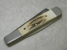 Parker Edwards Alabama, USA Stag Damascus One Arm Razor Knife Parker Edwards Alabama, USA Stag Damascus One Arm Razor Knife