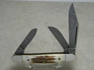 Parker Edwards Alabama USA Damascus Stag Stockman Knife 