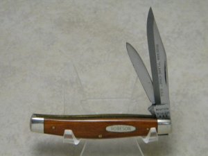 Rare Robeson Shuredge USA Wood 922295 Flame Edge Jack Knife