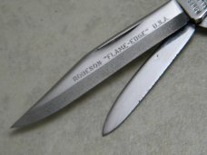 Rare Robeson Shuredge USA Wood 922295 Flame Edge Jack Knife