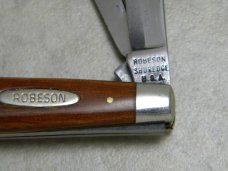 Rare Robeson Shuredge USA Wood 922295 Flame Edge Jack Knife