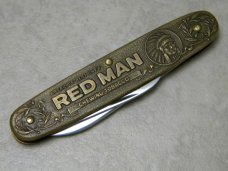 Kutmaster Utica NY USA V Brass Red Man Chewing Tobacco Advertising Pen Knife Kutmaster Utica NY USA V Brass Red Man Chewing Tobacco Advertising Pen Knife