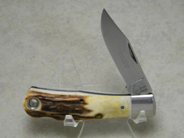 Bowen USA "A Bowen Knife" Atlanta USA Stag R 1306B Lockback Knife 