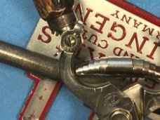 J A Henckels Sharpening Rod & Meat Cutter / Pork Shears / Chopper, both with great stag handles