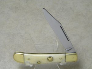 Custom Bone Slip Joint Folding 1 Blade Knife by A.M. Mayhall - C. 1960's