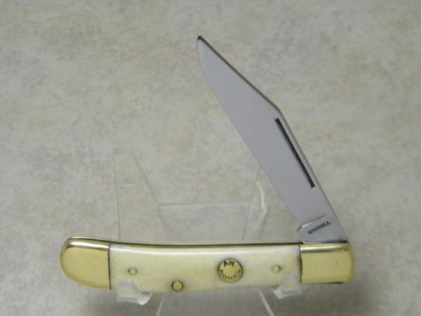 Custom Bone Slip Joint Folding 1 Blade Knife by A.M. Mayhall - C. 1960's