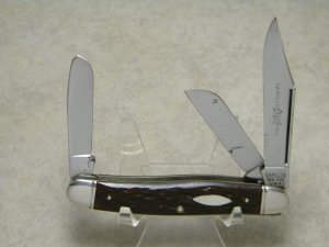 Camillus New York USA Bone 18 DeLuxe Stockman Knife