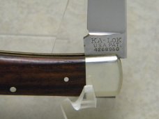 Ka-Bar KA-LOK Stainless 2227 Japan Wood Bolster Lock Locking Blade Knife c.1966-1982 Ka-Bar KA-LOK Stainless 2227 Japan Wood Bolster Lock Locking Blade Knife c.1966-1982