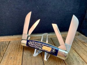 Coleman Seki Japan Made 4 Blade Congress in Blue Jigged Bone