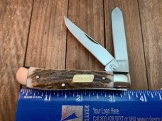 Coleman Seki Japan Made Tiny Trapper in Stag, HANDSOME Little Knife Coleman Seki Japan Made Tiny Trapper in Stag, HANDSOME Little Knife