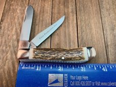 Coleman Seki Japan Made Tiny Trapper in Stag, HANDSOME Little Knife Coleman Seki Japan Made Tiny Trapper in Stag, HANDSOME Little Knife