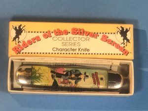 Vintage Camillus 2 Blade Large Cigar Knife w/ Riders of the Silver Screen Handles -Hopalong Cassidy