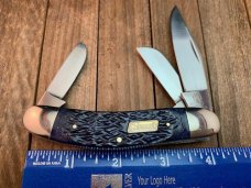 Coleman Seki Japan Made Blue Jigged Bone 3 Blade Sowbelly