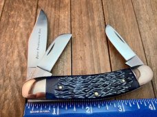 Coleman Seki Japan Made Blue Jigged Bone 3 Blade Sowbelly
