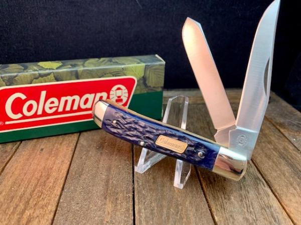 Coleman Seki Japan Made Blue Bone Tiny Trapper Coleman Seki Japan Made Blue Bone Tiny Trapper