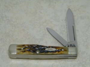 Case XX USA 2000 Amber Bone 6215 SS Gunstock Knife