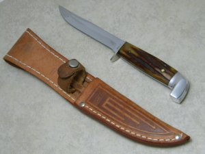 Case XX Era 1940-64 Red Stag 5FINN Fixed Blade Sheath Knife