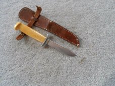 Rare Yellow Comp. Handle Remington Dupont Fixed Blade Knife 