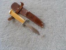 Rare Yellow Comp. Handle Remington Dupont Fixed Blade Knife 