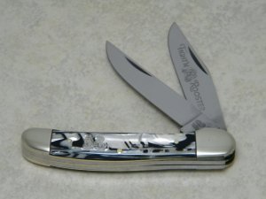 Fight'n Rooster Frank Buster Cutlery Co. Germany Pearl and Black Copperhead Knife