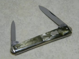 EDW. K. Tryon Philadelphia PA Green Marble Sleeveboard Pen Knife c. early 1900's