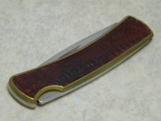 Buck 529E1 USA BuckSkin Burgundy EEL Skin Folding Lockback Knife c.1988