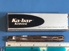 Ka-Bar Cheetah / Swing Guard Knife w/ Nice Red Bone Handles & Dog Head Shield -NOS in Box & M/NM Ka-Bar Cheetah / Swing Guard Knife w/ Nice Red Bone Handles & Dog Head Shield -NOS in Box & M/NM