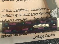 Paul Henckels Toothpick knife  w/ Multi Color (Purple, Green, Blue) Synthetic Handles -NOS +Orig Box