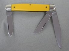 QUEEN STEEL #9A YELLOW STOCKMAN 3 BLADE KNIFE IN BOX QUEEN STEEL #9A YELLOW STOCKMAN 3 BLADE KNIFE IN BOX