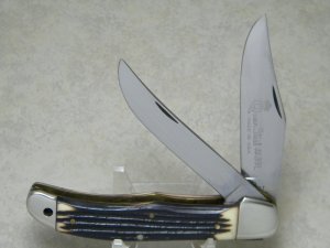 Queen #39L Imitation Winterbottom Bone Linerlock Folding Hunter Knife Q77 Tang Stamp Etched c.1977