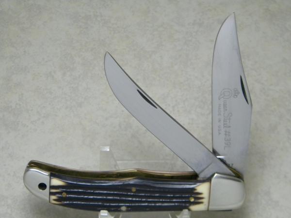 Queen #39L Imitation Winterbottom Bone Linerlock Folding Hunter Knife Q77 Tang Stamp Etched c.1977