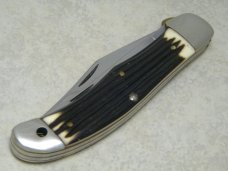 Queen #39L Imitation Winterbottom Bone Linerlock Folding Hunter Knife Q77 Tang Stamp Etched c.1977
