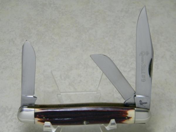 Queen Steel #9 Burnt Orange Imitation Winterbottom Bone Stockman Knife c.1950's Queen Steel #9 Burnt Orange Imitation Winterbottom Bone Stockman Knife c.1950's