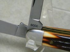 Queen Steel #56C Burnt Orange Imitation Winterbottom Bone Coke Bottle Knife Q90 Stamp Etched c.1990 Queen Steel #56C Burnt Orange Imitation Winterbottom Bone Coke Bottle Knife Q90 Stamp Etched c.1990
