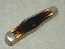 Queen Steel #56S Burnt Orange Imitation Winterbottom Bone Coke Bottle Knife Q90 Stamp Etched c.1990 Queen Steel #56S Burnt Orange Imitation Winterbottom Bone Coke Bottle Knife Q90 Stamp Etched c.1990