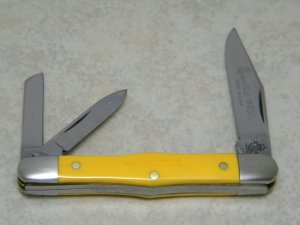 Queen Steel #48A Yellow Whittler Knife Q90 Stamp Etched c.1990