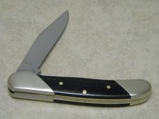 Queen Wood Button Bolster Lock Folding Hunter Knife Big "Q" Dagger Tang Stamp - 1984-1990 Queen Wood Button Bolster Lock Folding Hunter Knife Big "Q" Dagger Tang Stamp - 1984-1990