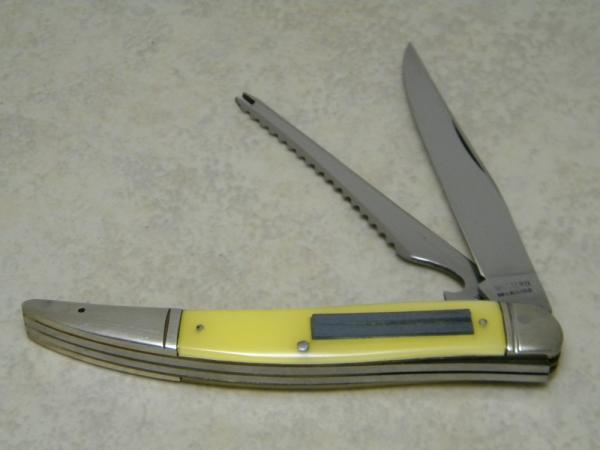 Western Boulder, Colo. Stainless Steel Yellow Toothpick Fish Knife c.1951-1978