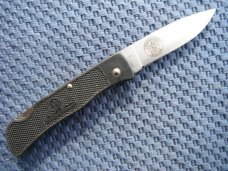 Smith & Wesson, S&W pocket knife marked "First Production Run" & "Performance"  Scrimshaw Deer scene