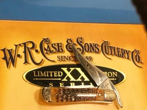 Case xx RussLock Knife (61953L SS) Molasses Brown Bone Handles +Scrolled Bolsters #37 of 250